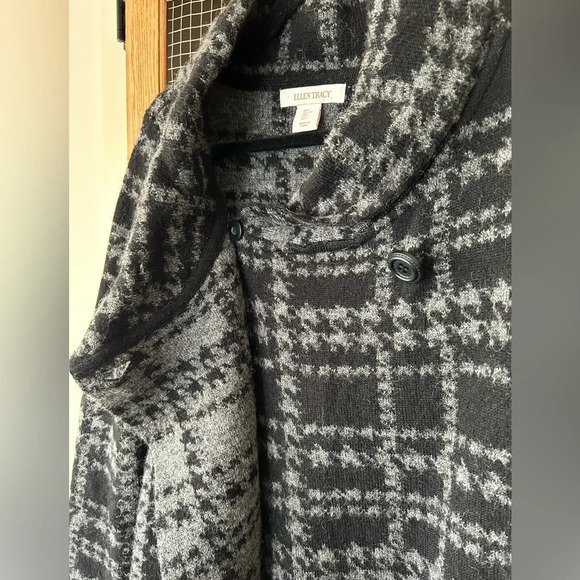 Ellen Tracey Wool Blend Long Cardigan Sweater Coat - Picture 7 of 13